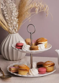 Price & Kensington Luxe 2 Tier Cake Stand White