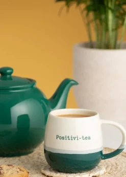 Price & Kensington Slogan Mugs Blue and Green
