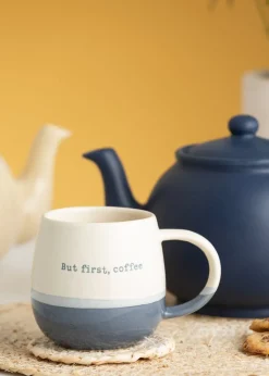 Price & Kensington Slogan Mugs Blue and Green