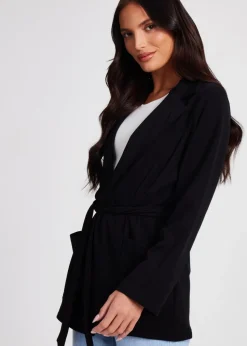 Quiz Black Tie Waist Blazer