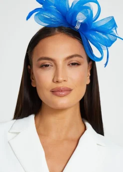 Quiz Blue Bow Diamante Headband Fascinator