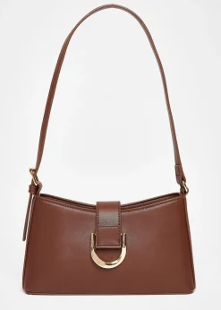 Quiz Brown Buckle Detail Shoulder Bag