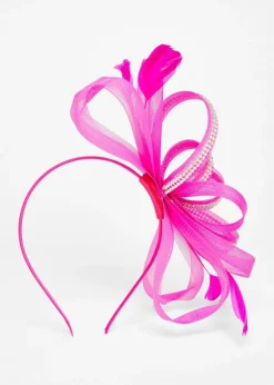 Quiz Fuschia Diamante Loop Headband Fascinator