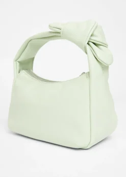 Quiz Green Knot Handle Shoulder Bag