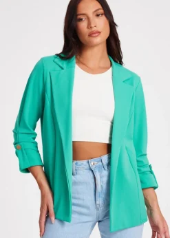 Quiz Green Ruched Sleeve Blazer