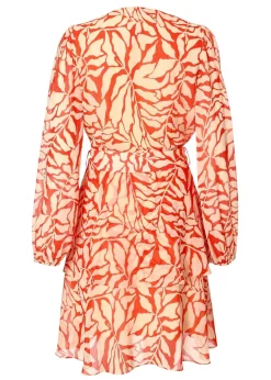 Quiz Red Chiffon Floral Skater Dress