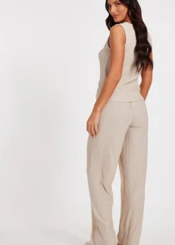 Quiz Stone V Neck Textured Waistcoat