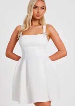 Quiz White A-Line Mini Dress