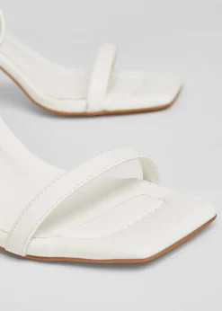 Quiz White Barely There Block Heels