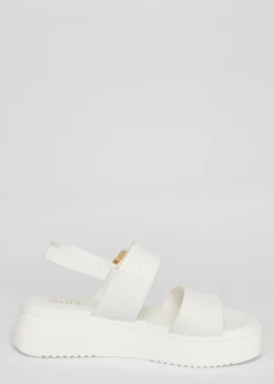 Quiz White Chunky Buckle Sandals