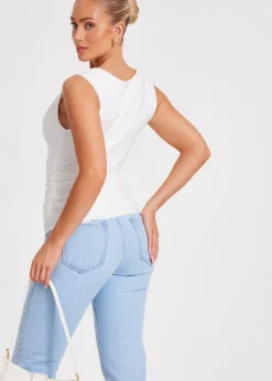 Quiz White Cowl Neck Top