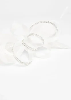 Quiz White Diamante Loop Bow Headband Fascinator