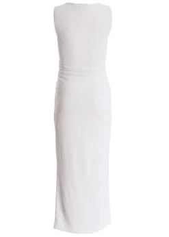 Quiz White Embroidered Bodycon Midaxi Dress