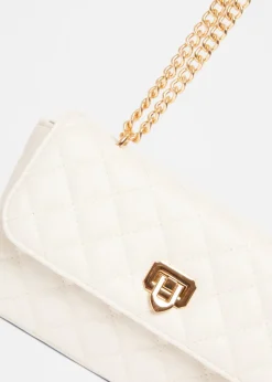 Quiz White Quilted Cross Body Bag
