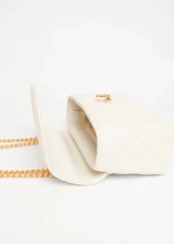 Quiz White Quilted Cross Body Bag