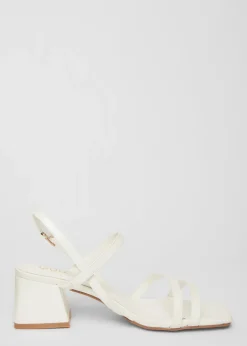 Quiz White Sling Back Heeled Sandal