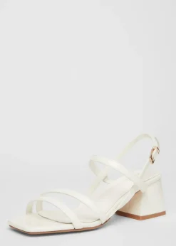 Quiz White Sling Back Heeled Sandal