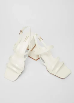 Quiz White Sling Back Heeled Sandal