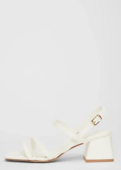 Quiz White Sling Back Heeled Sandal