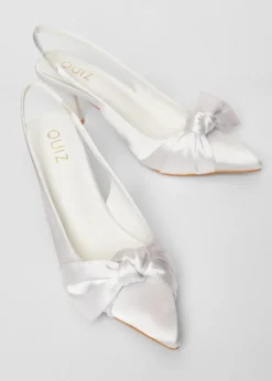 Quiz White Slingback Court Heels