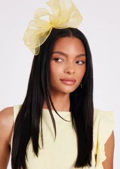 Quiz Yellow Mesh Headband Fascinator