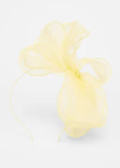 Quiz Yellow Mesh Headband Fascinator