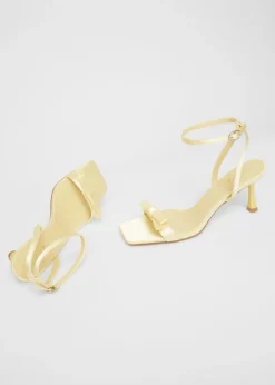 Quiz Yellow Satin Bow Heels