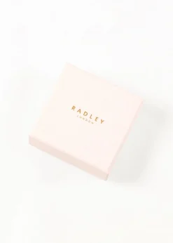 Radley London Silver Pink Enamel Heart and Dog Beaded Bracelet