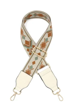 Raffaella Beige and Brown Changeable Handbag Strap