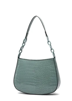 Raffaella Blue Croco Shoulder Bag