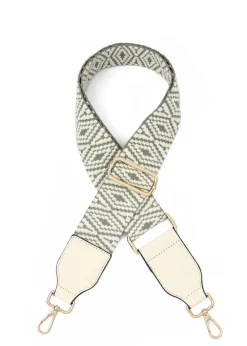 Raffaella Green and White Changeable Handbag Strap