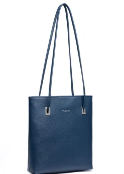 Raffaella Navy Slim Tote Shoulder Bag