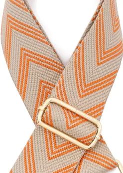 Raffaella Orange and Beige Changeable Handbag Strap