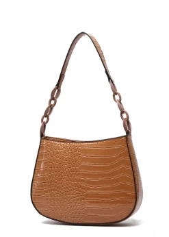 Raffaella Tan Croco Shoulder Bag