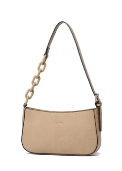 Raffaella Taupe Chain Saddle Bag