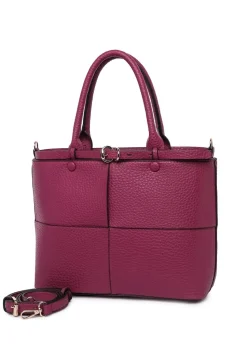 Raffaella Wine Buckle Detail Shoulder Bag