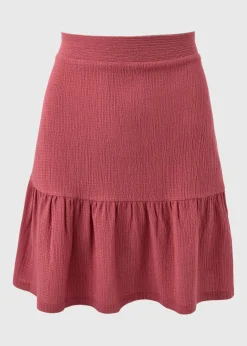 Raspberry Tiered Mini Skirt