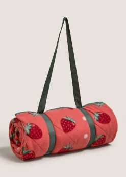 Red Quilted Strawberry Blanket