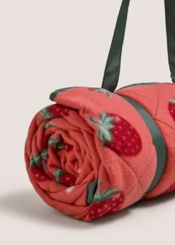 Red Quilted Strawberry Blanket