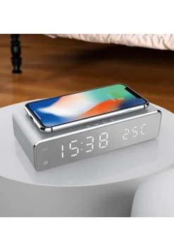 RED5 Silver Wireless Charging Alarm Clock Silver