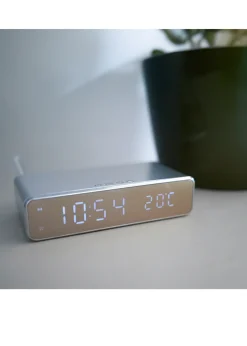 RED5 Silver Wireless Charging Alarm Clock Silver