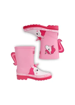 Regatta Luna the Unicorn Pink Kids' Mudplay Junior II Waterproof Wellies