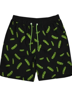 Rick & Morty Black Pickle Rick Swim Shorts