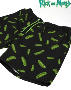 Rick & Morty Black Pickle Rick Swim Shorts