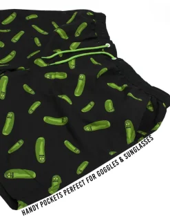 Rick & Morty Black Pickle Rick Swim Shorts