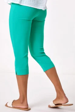 Roman Aqua Cropped Stretch Trousers