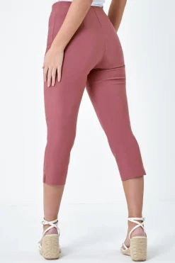 Roman Beige Petite Cropped Stretch Trousers