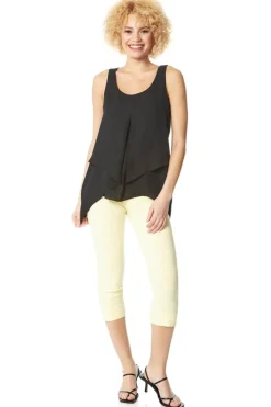 Roman Black Asymmetric Sleeveless Vest Top