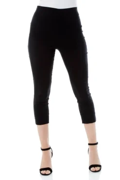 Roman Black Cropped Stretch Trouser Capri Leggings 3/4 Pedal Pushers