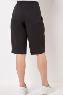 Roman Black Curve Knee Length Elastic Waist  Shorts